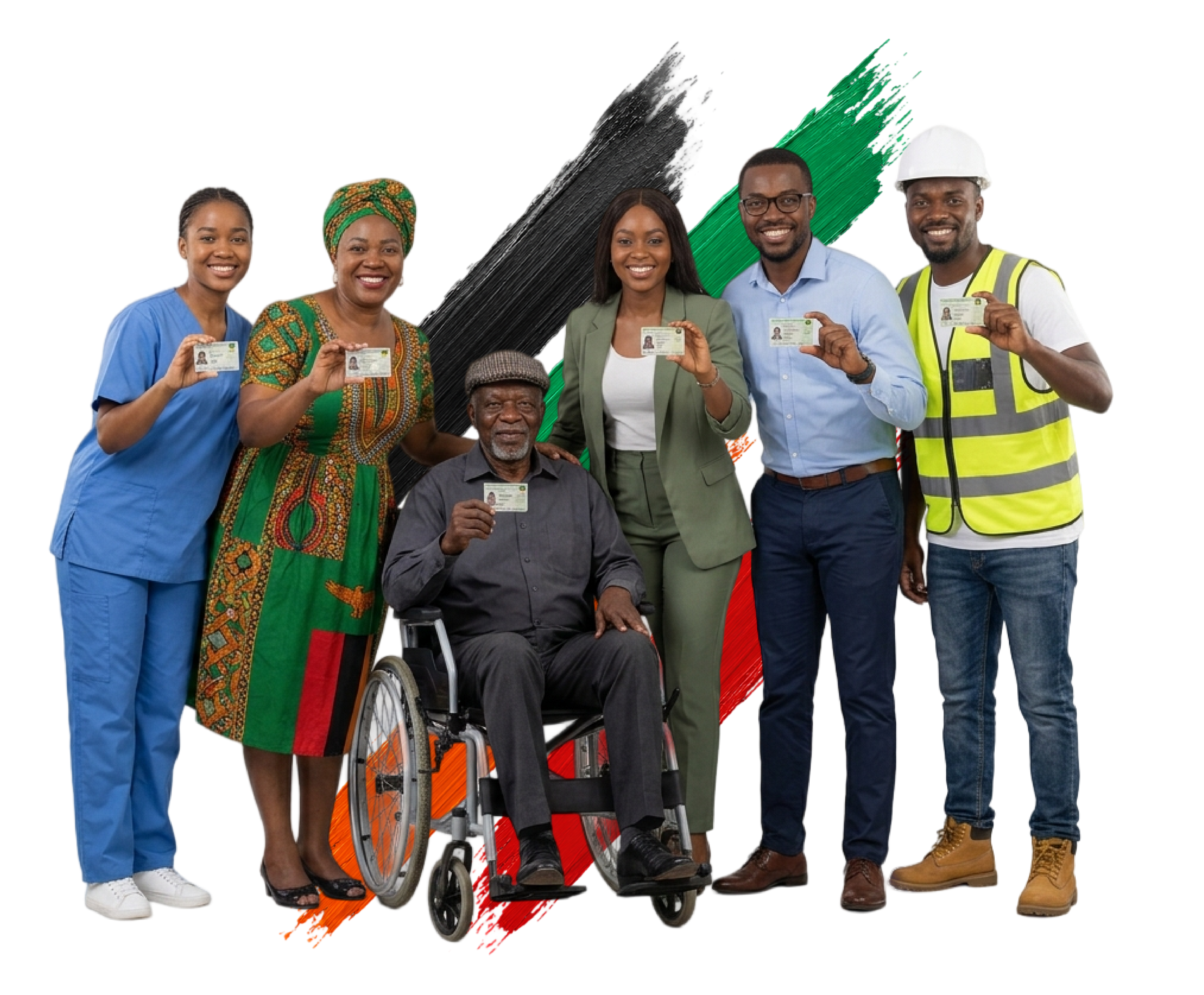 Zambian Citizens holding Voter Registration Cards